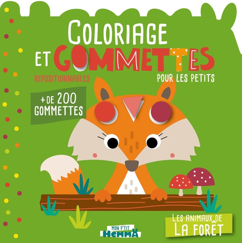 Mon P'tit Hemma - Coloriage et gommettes pour les petits - Les animaux de la forêt - + de 200 gommettes repositionnables