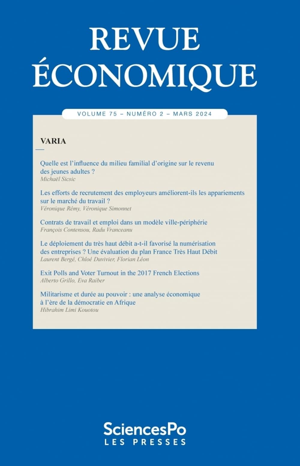 Revue économique T75-2