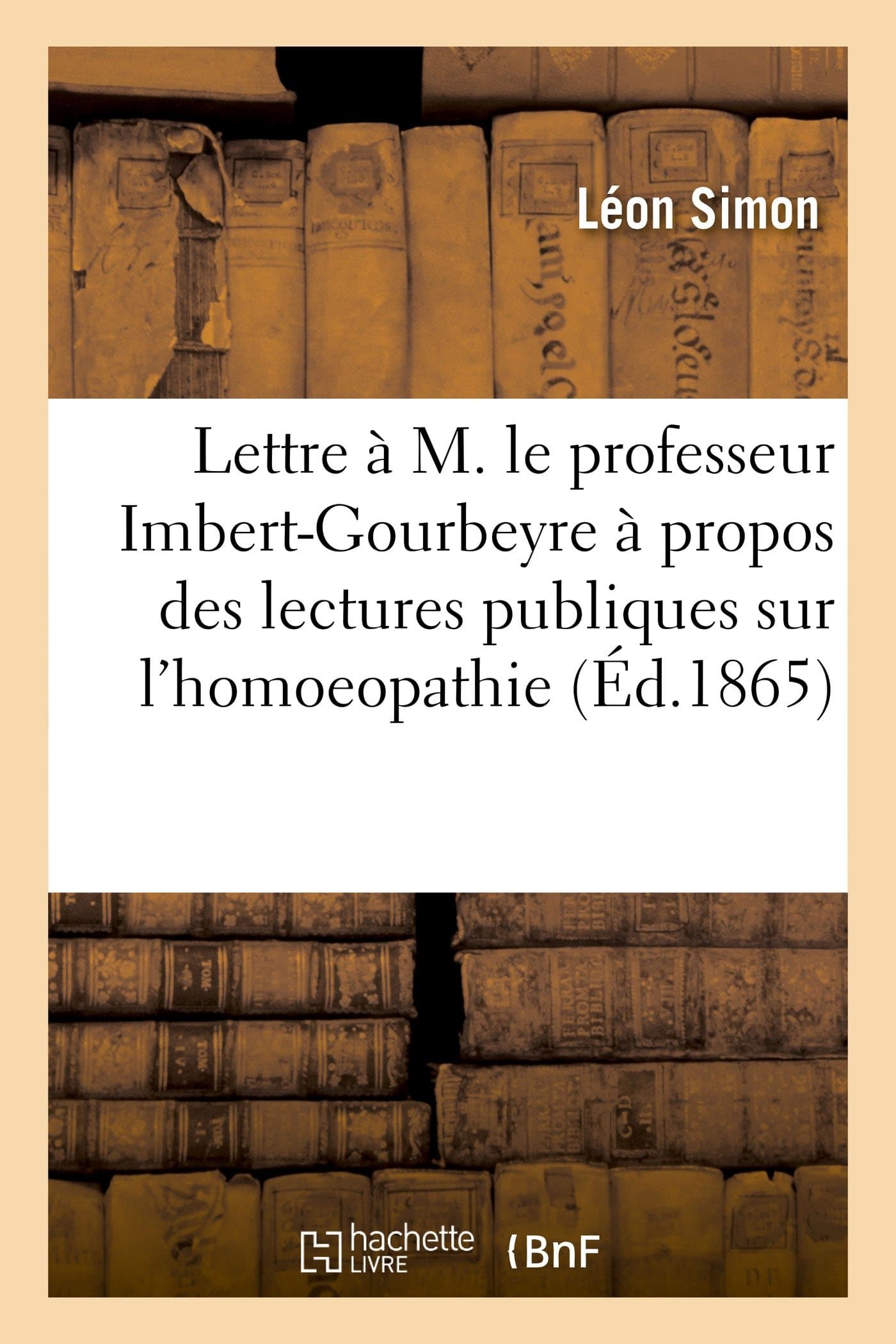 Lettre adressée à M. le professeur Imbert-Gourbeyre à propos des lectures publiques